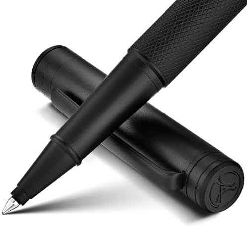 MCNTEIK Matte Black Forest Rollerball Pen, Luxury Pen with Schmidt Black Ink Refill, Fancy Pen Gift Set for Men & Women, Business Signature, Executive, Office, Nice Fancy Designer Pens