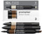 Winsor & Newton 0290184 ProMarker Set - Brauntöne, 3 Layoutmarker im Set, mit 2 Spitzen, fein und breit für Zeichnungen, Design und Layouts