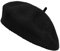 ZLYC Damen Kabel Stricken Baskenmützen Geflochtene Baggy Wolle Barett Winter Warmer Beanie(Gestrickt Schwarz),Einheitsgröße