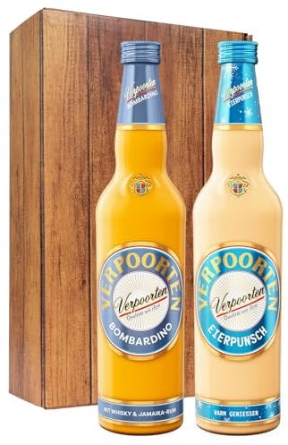 Geschenkset mit 0,7 L VERPOORTEN EIERPUNSCH 11%vol & 0,7 L VERPOORTEN BOMBARDINO 17%vol