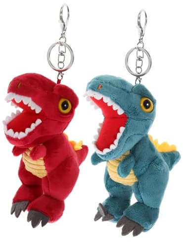 HOMOCONO 2 Stück Dinosaurier Puppen Schlüsselanhänger Schlüsselanhänger Dekor Schlüsselanhänger Plüsch Süßer Dinosaurier Schlüsselanhänger Dinosaurier Schlüsselanhänger Dekoration