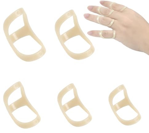 GADITIEK 5 Stück Fingerschiene, Fingerschutz Ovale Fingerschiene Kunststoff wasserdicht Mallet-Finger Splint für Schlegelfinge, Arthritis Finger, Fingergelenkschutz, Mallet-Fingerschiene (1, 2,3,4,5)