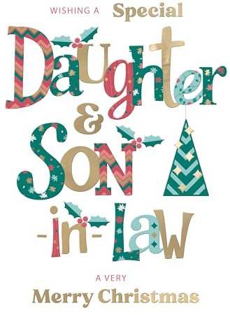 Daughter & Son-in-Law Festive Cheer Family Christmas Greeting Card XFC035
