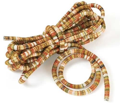Beadthoven - Cordoncino elastico rotondo da 5 mm, 4,5 m, per bracciali, corda etnica elastica per perline, filo elastico avvolto, per borse fai da te, telefono, cordini per gioielli (oro)