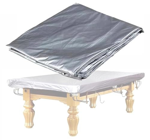 Billardtisch-Abdeckung, mit Staubschutzhülle für Billardtische mit Kordelzug, wasserdichte, staubdichte und feuchtigkeits- und sonnengeschützte PVC-Abdeckung für Snookertische für den Innen- und(