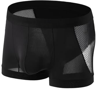 Cexiakong Herren Sexy Unterwäsche shorts Eisseide Atmungsaktiv Mesh Schnell Trocknend Sport Shorts Netz Unterhose Herren shorts Mesh Unterwäsche Männer Durchsichtige