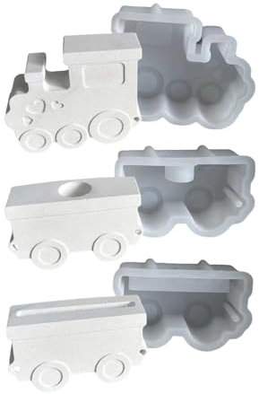 OAJABBGE Zugförmige Silikon Kerzenständer Formen Für Epoxidharz Teelicht Kerzenhalter Zug Box Silikon Kerzenständer Formen