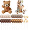 Bieiyhe 26 Stück Baby Tortendeko Bär,Tortendeko 1. Geburtstag Mädchen,Cake Topper Baby Shower,Bären Deko Kuchen,aTortendeko Teddybär Junge,Torten deko Taufe,Teddybär Kuchen Deko für Hochzeit Party