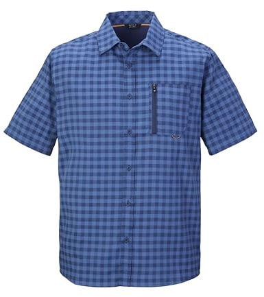 killtec Herren Funktionshemd/Hemd Kurzarm/Outdoorhemd KOS 44 MN WVN SHRT, dunkelblau, M, 42790-000