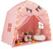 COSTWAY Spielhaus Kinder Indoor, Kinderzelt mit Flaggen & Lichterketten, Prinzessin Spielzelt, Großes Zelt Kinderzimmer für Jungen und Mädchen ab 3 Jahren, 157 x 98 x 148 cm (Rosa)