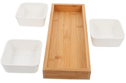 ABOOFAN 1 Stück Haushalt Multi-zellen-keramik-snack-display-tablett-lebensmittel-speicherplatte