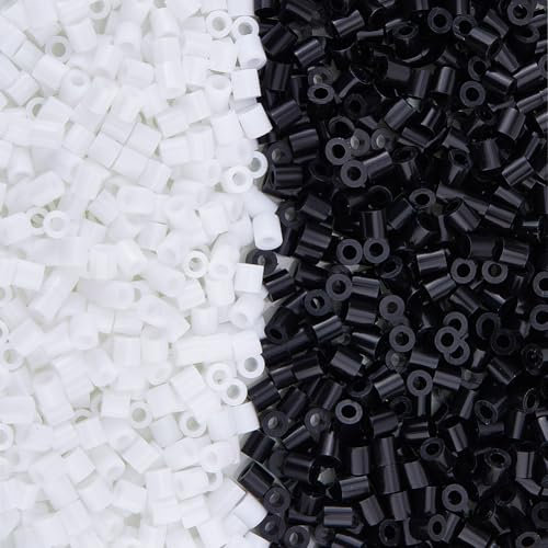 DICOSMETIC 3000 Stück Bügelperlen Großpackung Kunststoff Eisenperlen Set Weiß Schwarz Bügelperlen Nachfüllpackung 5mm DIY Schmelzperlen Mehrfarbig Für Weihnachten Geburtstag Urlaub Neujahrsgeschenk