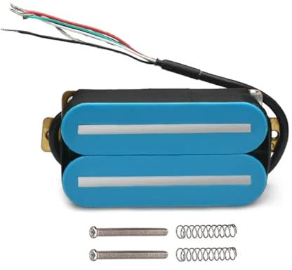 E-Gitarren-Humbucker, Dual Coill, Dual Rail, Gitarrensteg-Tonabnehmer mit 57 mm Stahlstange, Schwarz, Weiß, Grün, Rot(Light Blue)