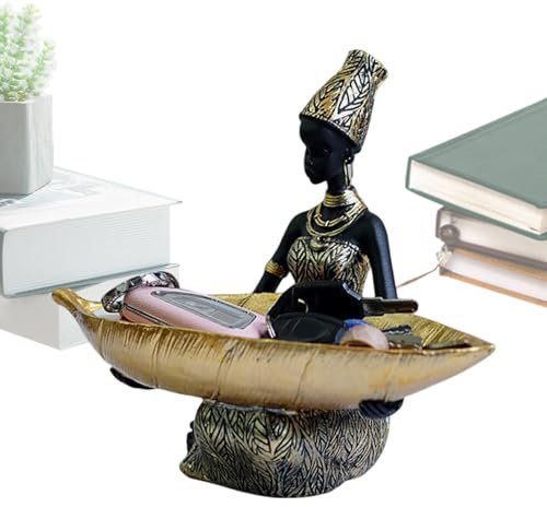 Nhujevkom Assiette de fruits, assiette de service aux fruits - Résine Africain Femme servant des assiettes pour les fêtes | Fournitures de fête, ornement de bureau vintage décoratif pour réception de