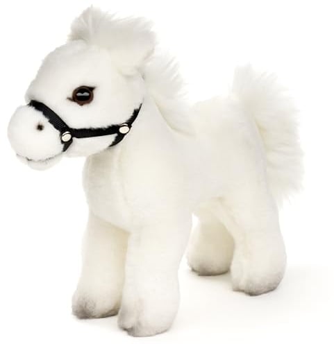 Uni-Toys - Pferd, stehend, weiß (ohne Sattel) - 23 cm (Länge) - Plüschtier, Kuscheltier