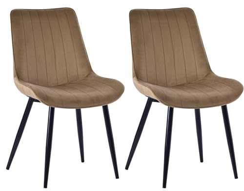 HOMAVO Esszimmerstühle 2er Set｜Moderne ergonomische Stühle für Esszimmer, Wohnzimmer oder Büro｜Bequemer Sitz 53x43 cm｜Skandinavisches Design