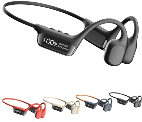 Neksong FinBeati Conduction Headphones Original Underwater Swimming Headphones,IPX8 Waterproof Headphone with LED Display,Bluetooth Open Ear Sport Earphones for Running Cycling (Black)