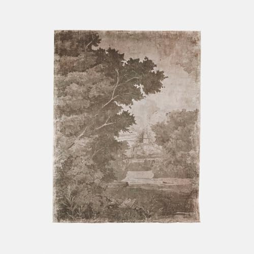 Loberon Tapetenwandbild Jarville - Landschafts-Motiv - zum Ankleben an die Wand - Leichte Falten für Used-Look - Wanddeko - Papier, grau/rosa