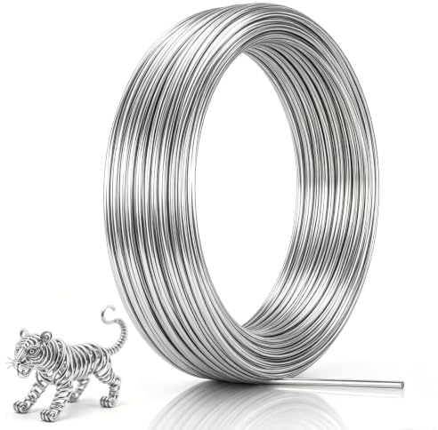Zocipro Filo di Alluminio 3 mm x 20 m – Argento, Modellabile e Flessibile, per Bigiotteria, Gioielli, Decorazioni, Sculture e Artigianato