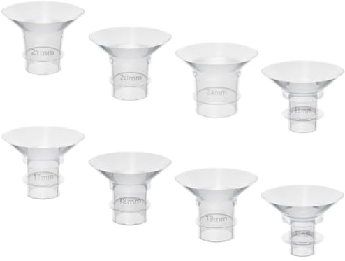 Réducteur D’embout pour Tire Lait Portable, 8 Pièces en Silicone | 13 à 24mm, Compatible Pompe Électrique, Blanc Pratique, Simple à Remplacer, Usage Wearable