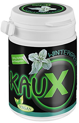kauX Xylitol Zahnpflege-Kaugummi ohne Aspartam, Wintergreen (60g=40 Stück pro Dose)