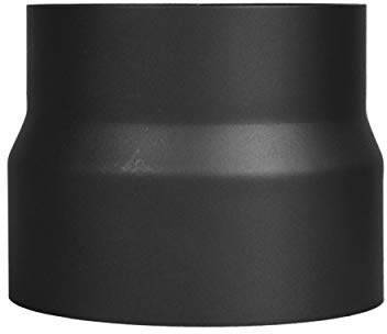 LANZZAS Reducción de tubo de chimenea de Ø 160 mm a Ø 150 mm - Color: negro-metálico - Reducción de tubo de humos