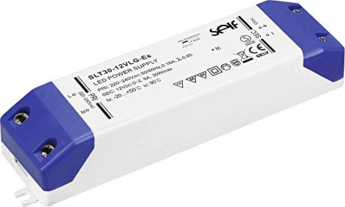 Self Electronics SLT30-12VLG-ES LED Driver Constant Voltage 30W 0-2.5A 12.0 V/DC Furniture Approval
