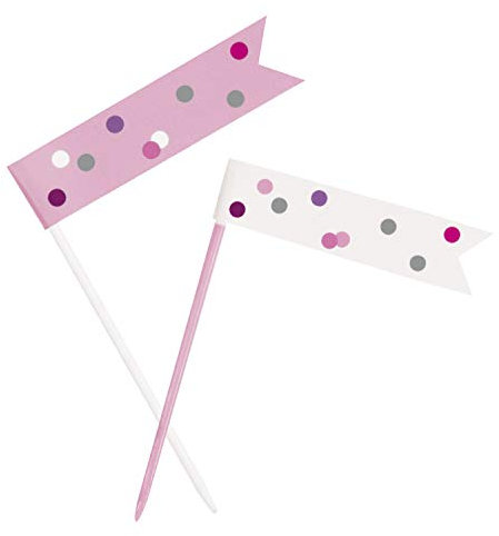 Unique Party 83927 - Décorations de Cupcake - Fête d'Anniversaire à thème Rose et Argent Glitz - Paquet de 6