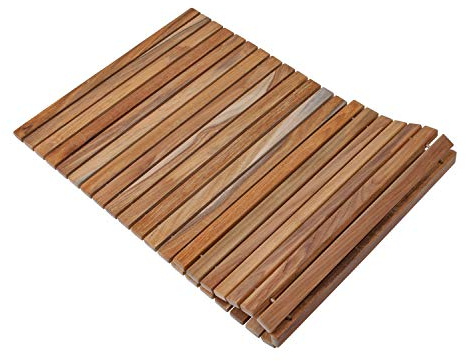 Nordic Style Teak Tappetino per doccia e bagno, per interni ed esterni, piattaforma in legno antiscivolo, decorazione e protezione per pavimenti di sauna, piscina, vasca idromassaggio (40 x 20 cm,