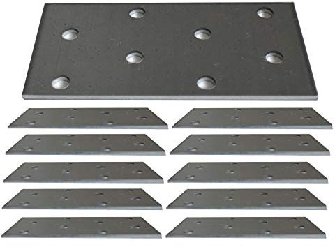 Placa de unión de conexión plana de acero galvanizada Z275g/m2 20μm, chapa de metal de 80 x 40 x 2 mm, paquete de 10 unidades