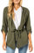 Sublevel Damen Blazer zum Binden Lässig Dark-Green S
