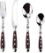 Classic Elegant Rivet Handle Style Stainless Steel Western Cutlery 4 in 1 Set Delicate Table Utensils Dinnerware for Home-3152 Dark Green