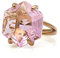 Bague en Or Rose Faite Main en Quartz Rose - Bagues Personnalisées en Cristal - Bijoux de Mode Bague en Pierre Gemme - Bagues Artisanales pour Femmes - Choisissez Votre Matériel
