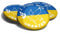 3er Set Buttons Ukraine mit Friedenstaube 59mm Ansteck-Pin Kleidung Korb (Friedenstaube 3er-Set)