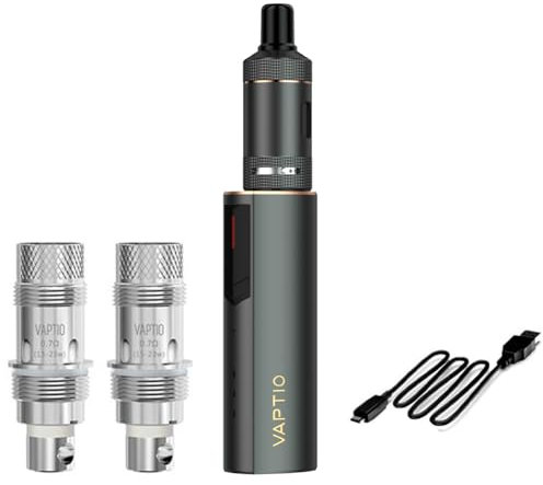 VAPTIO COSMO 2-Kit Eingebauter 2000mAh Akku 25W max 2,0 ml Tank Top Fill Basic Kit Mod Box, keine Flüssigkeit, kein Nikotin (grau)