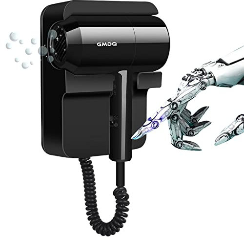 Secador de pelo de hotel montado en la pared para baño, baño, secador de soplado profesional, con soporte de soporte, motor especializado para salón, secado rápido, potente flujo de aire