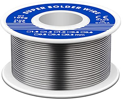 Solder Wire 0.8mm 100G Soldering Wire Lead Free Sn99.3 Cu0.7 with Rosin Core for Electronic Electrical Soldering Components Repair and DIY Lead Free Rosin Core Solder Wire for Electrical Soldering