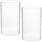 Cylindre en verre pour bougies - 2 bougeoirs ouverts - Transparent - Pour la décoration intérieure - Sans fond - 10 x 9 cm - Photophore Bougies Cheminée en verre