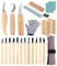 Fiabgum Herramientas De Talla De Madera, 26 PCS cinceles para madera, Conjunto De Herramientas Con Cuchillo De Gancho, Juego De Cinceles, Cuchillos Para Tallar Madera Seco, Para amantes del grabado.