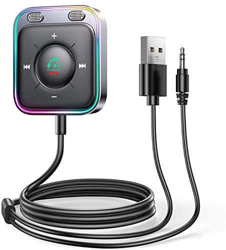 JOYROOM 2025 Aux Bluetooth Adapter Auto mit Freisprecheinrichtung,【Hi-Fi Stereo Audio】 USB Bluetooth 5.4 Adapter【Plug & Play】 KFZ Bluetooth Empfänger Klinke Aux für Auto Lautsprecher, Verstärker