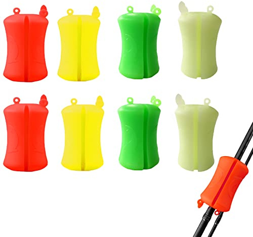 8 Stück Angelrute Krawattenhalter Angelrute Schutz Befestigung Gummi,Portable Fishing Rod Fixed Ball, Rubber Fishing Pole Clip Silicone Fishing Rod Beam, Wiederverwendbare Rutenhalter Angelwerkzeug