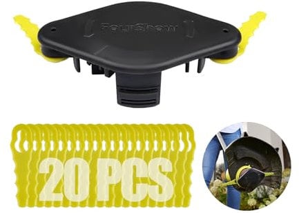 【Upgrade Quick-Load】RAC155 + RAC158 Doppelt gezackter Klingenkopf, kompatibel mit Ryobi Rasentrimmer, 20 Stück Klingen