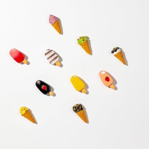 10Pcs Mini Ice Cream Fridge Magnets 3D Resin Magnet Refrigerator Stickers Champagne Bottle Opener Juice Cup Wine Glass for Refrigerators, Whiteboards, Maps and Other Magnetic Items