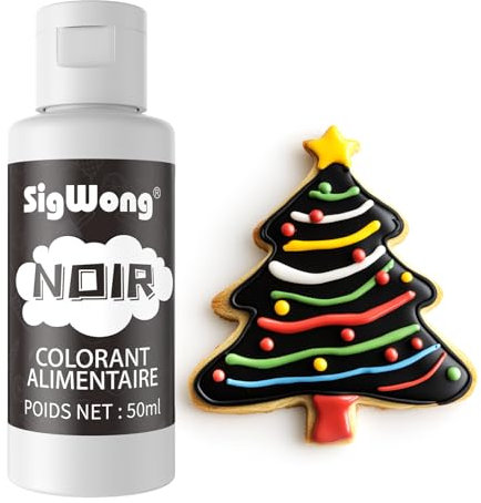 Colorant Alimentaire Liquide, 50ml Concentré Colorant Peinture Alimentaire Pour Gâteau, Cuisson, Décoration, Glaçage - Colorants Alimentaires Pour Biscuits - Noir