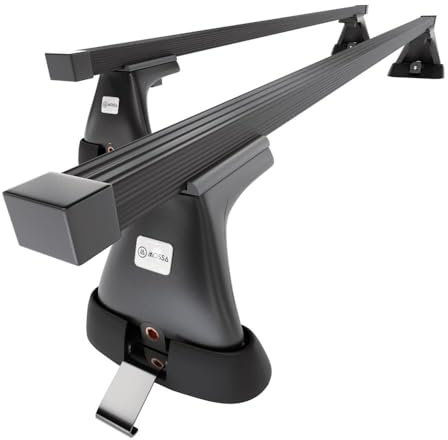 Mossa - Stahl-Dachträger kompatibel mit Citroen Berlingo mk I Van (2003-2010) - schwarz Dachträger Dachgepäckträger - Montagepunkte