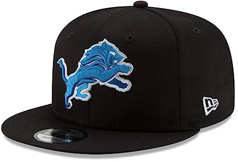 New Era Los Angeles Dodgers 9Fifty MLB Baseballkappe 950 mit gerader Krempe, verstellbar, Detroit Lions Schwarz, Einheitsgröße