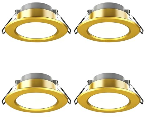 FROIDEXG Downlight Led Focos Empotrados Comerciales para El Hogar Sala De Estar Dormitorio Lámpara De Techo Antideslumbrante Dorada 3W5W7W Aluminio PC Puede Luces 1 Paquete