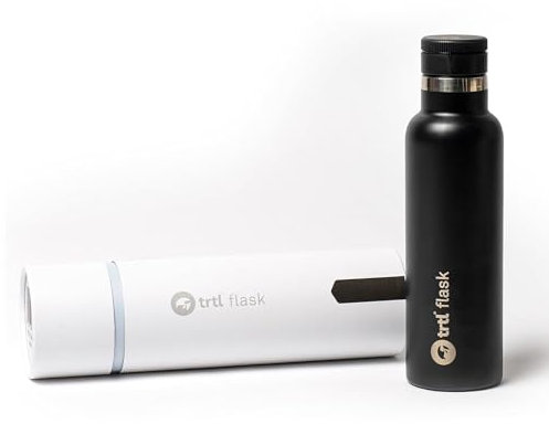 Trtl Flask, Travel Water Bottle - For Hot and Cold Drinks - Insulated Water Bottle with Leak-Proof Storage Lid, Holds Up To 600 ML Of Liquid
