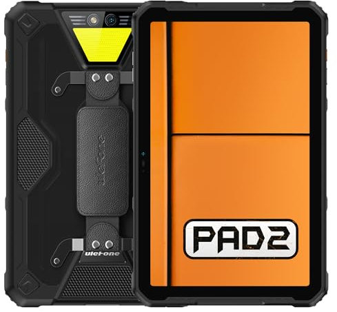 Ulefone Armor PAD 2 Outdoor Tablet, 11'' 2K 500nits Display, 16GB+256GB, IP68 Wasserfest Android 13, 18600mAh Batterie, LED-Licht, Dual SIM 4G(3 Kartensteckplatz), 48MP Kamera,GPS NFC WiFi 6 Schwarz