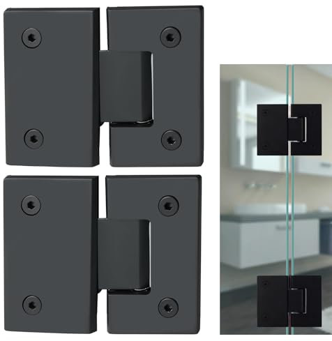Cokritsm Cerniera per Porta in Vetro per Porta Doccia da 8 mm a 12 mm in Acciaio Inox, 180 Gradi Supporto Vetro Morsetto, Cerniera a Morsetto